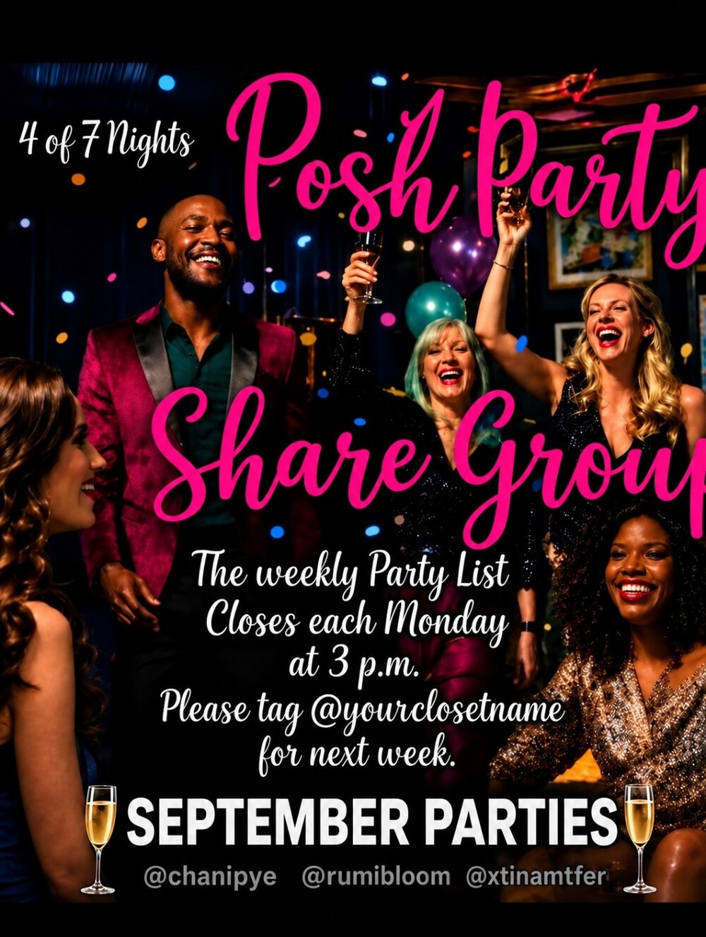🍾🥂 SEPTEMBER WEEKLY JUST IN POSH PARTY CHALLENGE SHARE GROUP 🍾🥂